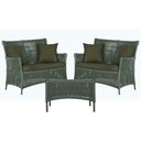 Ver imagem 1 de 2 Sofá Área e Mesa Igapó Alumínio Pintura Marrom Corda Náutica Estofado Impermeável Almofada 13 Tram