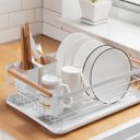 Ver imagem 4 de Escorredor Metal com Madeira Branco Tuut