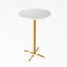 Mesa Alta Bistrô Redonda 100x60cm Dourada Tampo Branco Industrial Don Castro Decor Industrial Premiu - 1