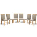 Ver imagem 1 de Kit com 6 Cadeiras Aurora Madeira Maciça Estofadas para Mesa de Jantar Veludo Bege 102