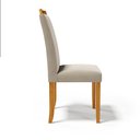 Ver mais imagens de Kit com 6 Cadeiras Aurora Madeira Maciça Estofadas para Mesa de Jantar Veludo Bege 102