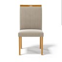 Ver imagem 4 de Kit com 6 Cadeiras Aurora Madeira Maciça Estofadas para Mesa de Jantar Veludo Bege 102