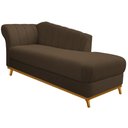 Ver imagem 3 de Kit Diva Recamier Vanessa 140cm Lado Direito e 02 Poltronas Laura Suede Marrom - Amarena Móveis