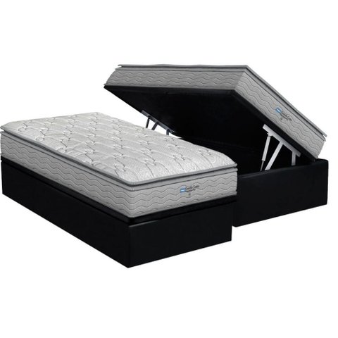 Cama Box Baú Solteiro: Colchão Espuma D45 Probel Guarda Costas Próextreme Plus + Base Crc Suede
