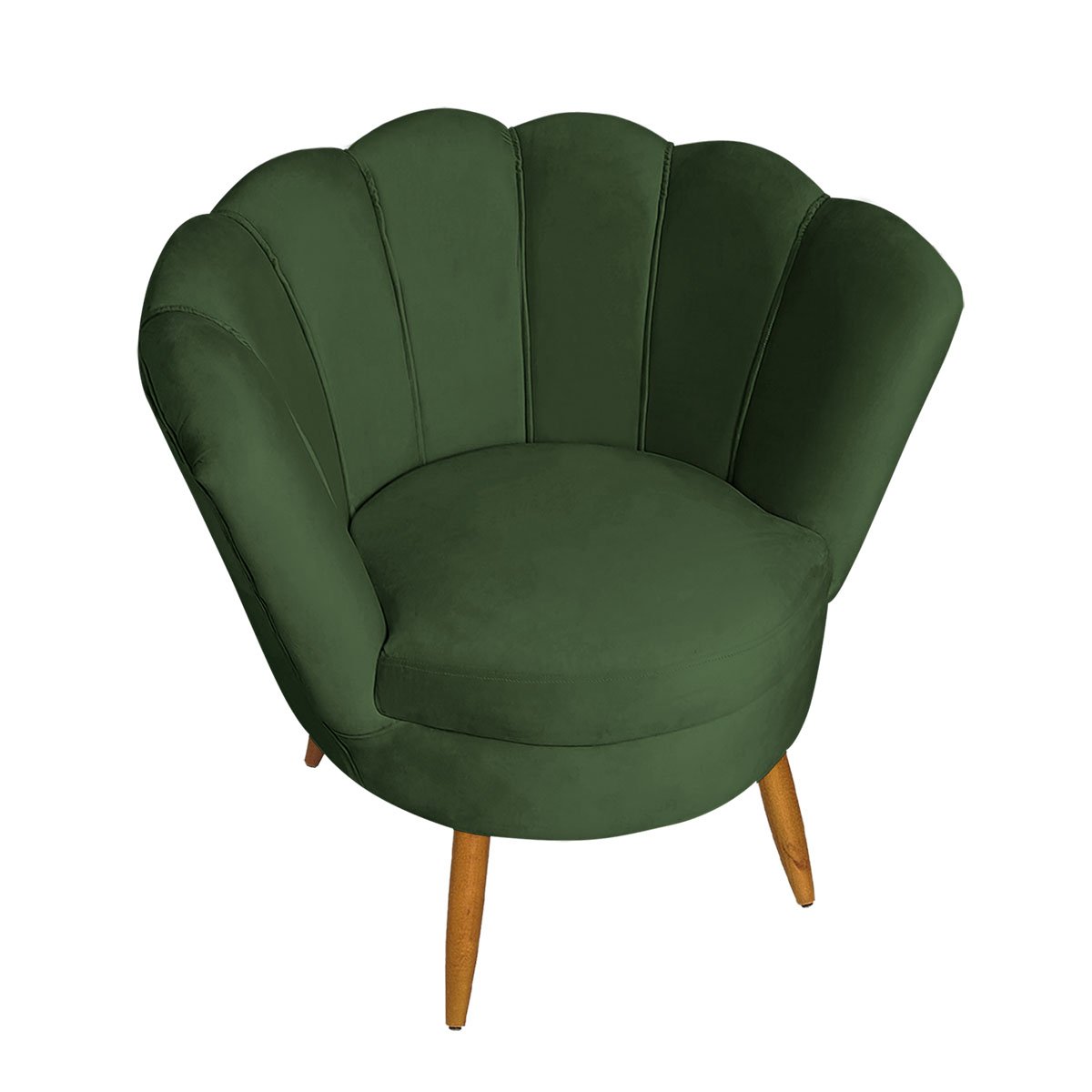 Poltrona Decorativa Pétala de Flor para Sala Verde Musgo - 5