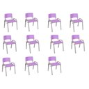 Ver imagem 2 de Kit 11 Cadeira Iso Infantil Creche, Escola Base Cinza Lilas