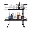 Ver imagem 3 de Carrinho para Bar Industrial 2 Nichos Preto - Placa&ponto
