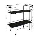 Ver imagem 4 de Carrinho para Bar Industrial 2 Nichos Preto - Placa&ponto