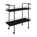 Ver imagem 2 de Carrinho para Bar Industrial 2 Nichos Preto - Placa&ponto