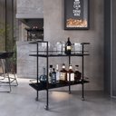 Ver imagem 1 de Carrinho para Bar Industrial 2 Nichos Preto - Placa&ponto