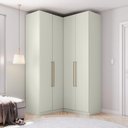 Ver imagem 1 de Guarda Roupa de Canto Bellagio 4 Portas de Bater 3 Gavetas MDP Areia HP Casa 812 134cm