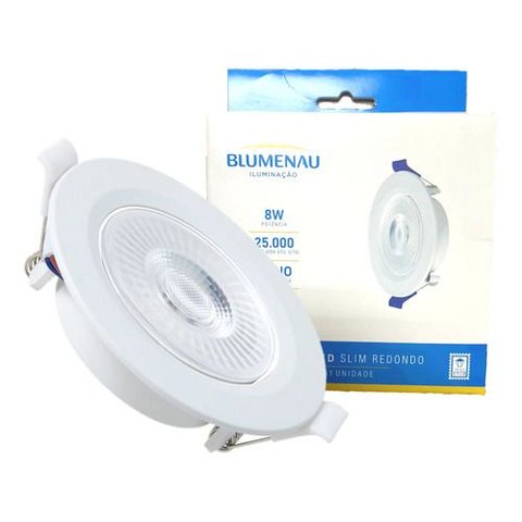 Spot LED 8W Embutir Redondo Bivolt 11,2cm Blumenau