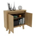 Ver imagem 3 de Balcão para Escritório 90cm com 2 Portas e 1 Prateleira Amêndoa