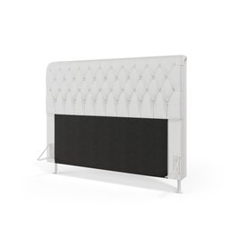 Cabeceira Estofada Bellatrix 160 para Cama Queen Couro Branco Aradecor - 2
