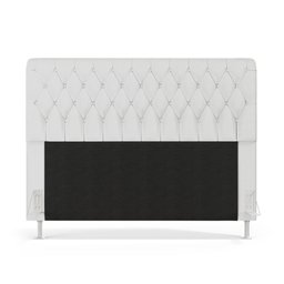 Cabeceira Estofada Bellatrix 160 para Cama Queen Couro Branco Aradecor - 3