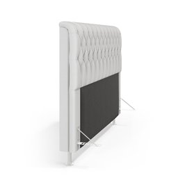 Cabeceira Estofada Bellatrix 160 para Cama Queen Couro Branco Aradecor - 4