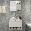 Ver imagem 2 de Conjunto Para Banheiro Gabinete E Espelheira BN3606x08 Branco Tecno Mobili