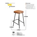Ver imagem 4 de Kit 02 Banquetas Altas Cozinha e Área Gourmet Vik Estofada Couríssimo Whisky - Desk Design