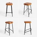 Ver imagem 6 de Kit 02 Banquetas Altas Cozinha e Área Gourmet Vik Estofada Couríssimo Whisky - Desk Design