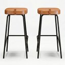 Ver imagem 1 de Kit 02 Banquetas Altas Cozinha e Área Gourmet Vik Estofada Couríssimo Whisky - Desk Design