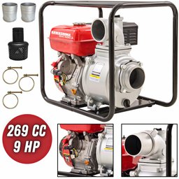 Motobomba Kawashima Autoescorvante GW400A 4T 269cc 9HP À Gasolina Alta Vazão 102m³/h 33MCA - 1
