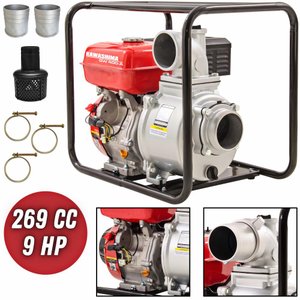 Motobomba Kawashima Autoescorvante GW400A 4T 269cc 9HP À Gasolina Alta Vazão 102m³/h 33MCA