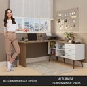 Ver imagem 7 de Escrivaninha Mesa de Escritório de Canto 3 Gavetas Branco/rustic Lisboa Madesa