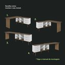 Ver mais imagens de Escrivaninha Mesa de Escritório de Canto 3 Gavetas Branco/rustic Lisboa Madesa