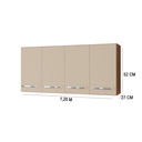 Ver imagem 4 de Armário Aéreo de Cozinha 1,20 com 4 Portas Mara Savana/off White - Moblis