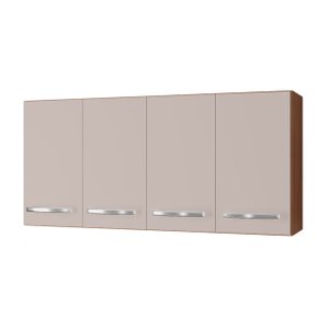 Armário Aéreo de Cozinha 1,20 com 4 Portas Mara Savana/off White - Moblis