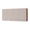 Armário Aéreo de Cozinha 1,20 com 4 Portas Mara Savana/off White - Moblis - 1