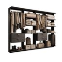 Ver imagem 2 de Guarda-Roupas Closet Modulado Alasca 240cm 4 Peças com 4 Gavetas e Cabideiros Preto Touch Carraro