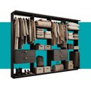 Ver imagem 5 de Guarda-Roupas Closet Modulado Alasca 240cm 4 Peças com 4 Gavetas e Cabideiros Preto Touch Carraro