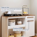 Ver imagem 3 de Balcão Chicago Recorte para Cooktop 4 Bocas 1 Porta e 1 Gaveta - Kaiki Móveis Branco