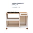 Ver imagem 4 de Balcão Chicago Recorte para Cooktop 4 Bocas 1 Porta e 1 Gaveta - Kaiki Móveis Branco