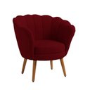Ver imagem 2 de Kit 3 Poltronas Pétala Sued Marsala Pés Palito - Kimi Design