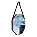 Ver imagem 2 de Espelho Adnet Decorativo Octogonal 40cm com Alça Cafe Design Moderno