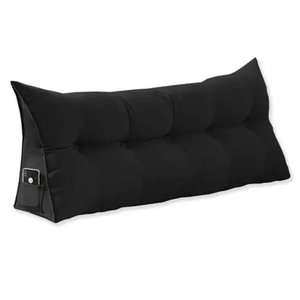 Almofada Mel Cabeceira Queen 160 Cm Suede Preto - Fm