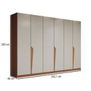 Ver imagem 4 de Guarda-roupa Casal Luxe 2,42 Metros 6 Portas 4 Gavetas Freijó/creme - Panorama Móveis