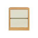 Ver imagem 3 de Mesa de Cabeceira 2 Gavetas Basic Carvalho Rosé/Off White Fosco Dalla Costa