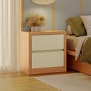 Ver imagem 2 de Mesa de Cabeceira 2 Gavetas Basic Carvalho Rosé/Off White Fosco Dalla Costa