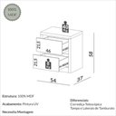 Ver imagem 5 de Mesa de Cabeceira 2 Gavetas Basic Carvalho Rosé/Off White Fosco Dalla Costa