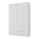 Ver imagem 2 de Guarda-roupa Infantil 122cm 4 Portas e 2 Gavetas Realeza Multimóveis Mp4453 Branco