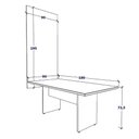 Ver imagem 3 de Mesa de Reunião Retangular F5 Office Moderno sem Gavetas MDF 180cm Freijó e Preto