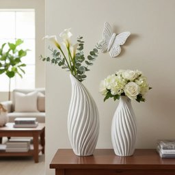 Kit 2 Vasos Decorativos Elegante Festa Luxo Mesa Sala Planta Flor - 5