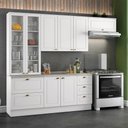 Ver imagem 1 de Cozinha Modulada 271,5cm 4 Peças 8 Portas 5 Gavetas Americana Henn - Branco/calcare
