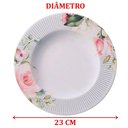 Ver imagem 3 de Kit Jogo Prato Fundo Sopa 10 Pçs 10 Pessoas Chá Ornatta 23cm