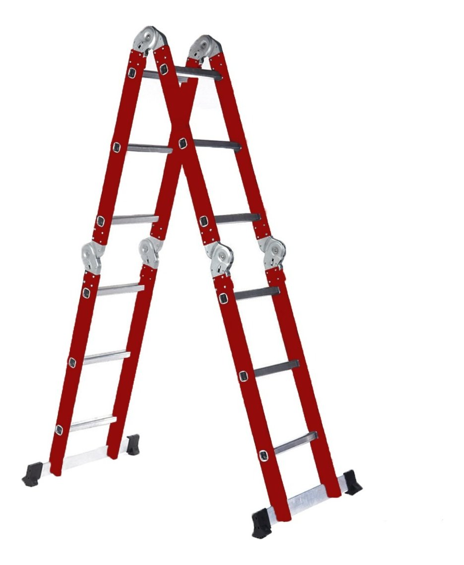 Escada Articulada 12 Degraus Edição Vermelho Escarlate 4x3 - 2