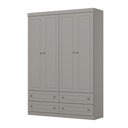 Ver imagem 7 de Guarda Roupa Solteiro 4 Portas com 4 Gavetas Elegante Americano Henn