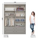 Ver imagem 2 de Guarda Roupa Solteiro 4 Portas com 4 Gavetas Elegante Americano Henn